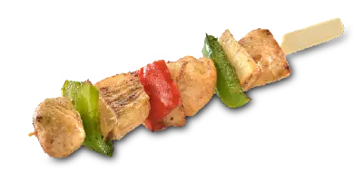 Chicken skewer with peppers and onions