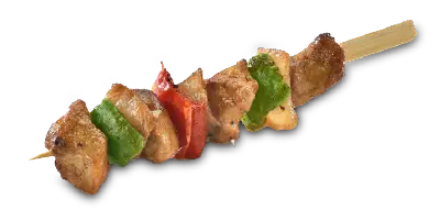 Pork skever with peppers and onions